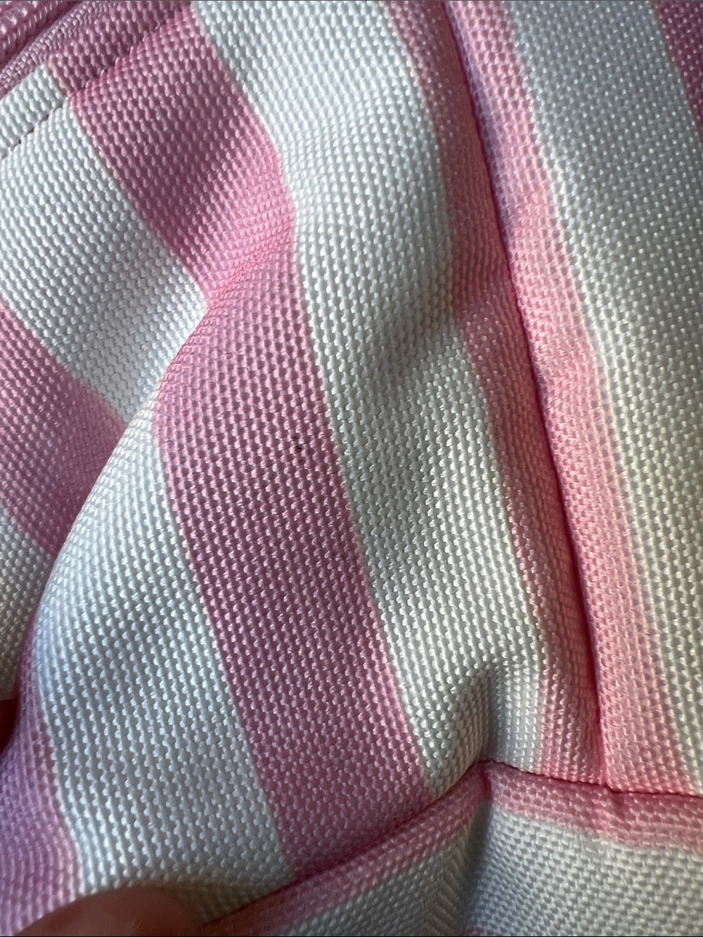Victoria's Secret Pink and White Striped Tote with Bottom Zip Compartment - Picture 12 of 13